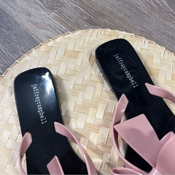 Jeffrey Campbell pink bow jelly sandals square toe women’s size 8 - Picture 4 of 7
